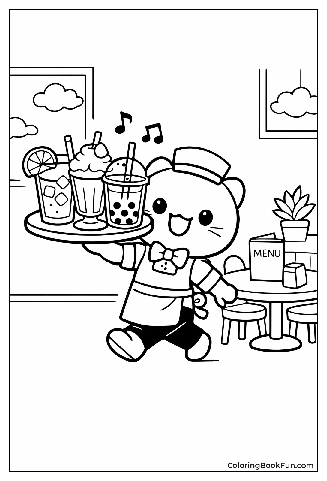 Server Balances Drink Tray