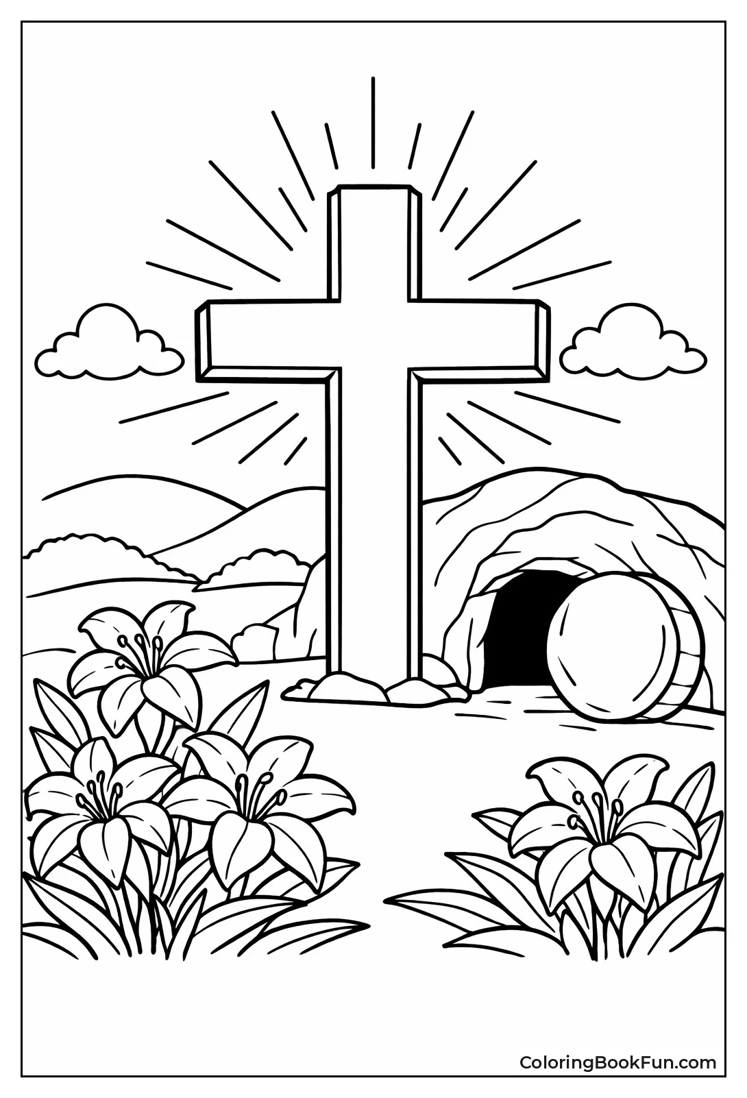 Garden Holds Resurrection Cross