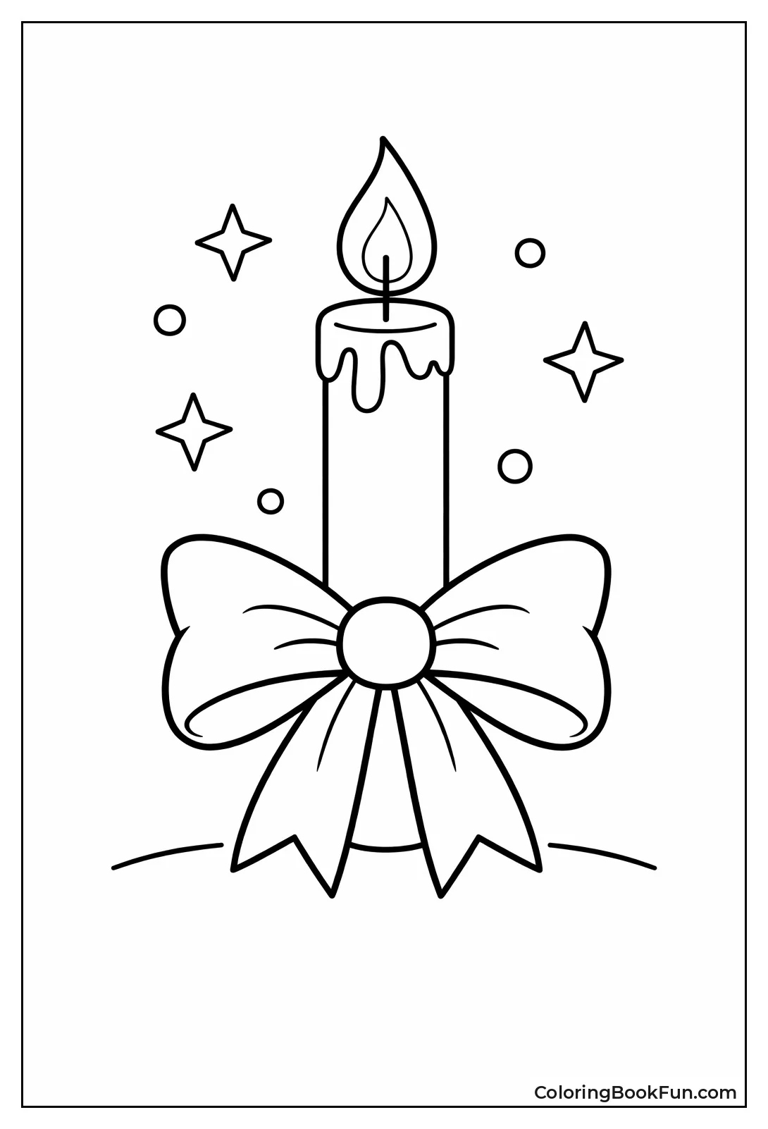 Candle with Festive Ribbon Bow