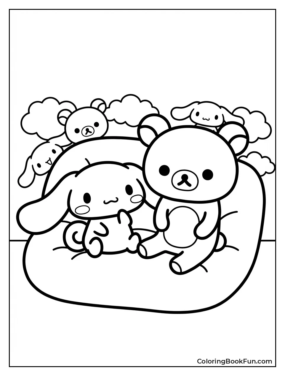 Rilakkuma Relaxing with Cinnamoroll