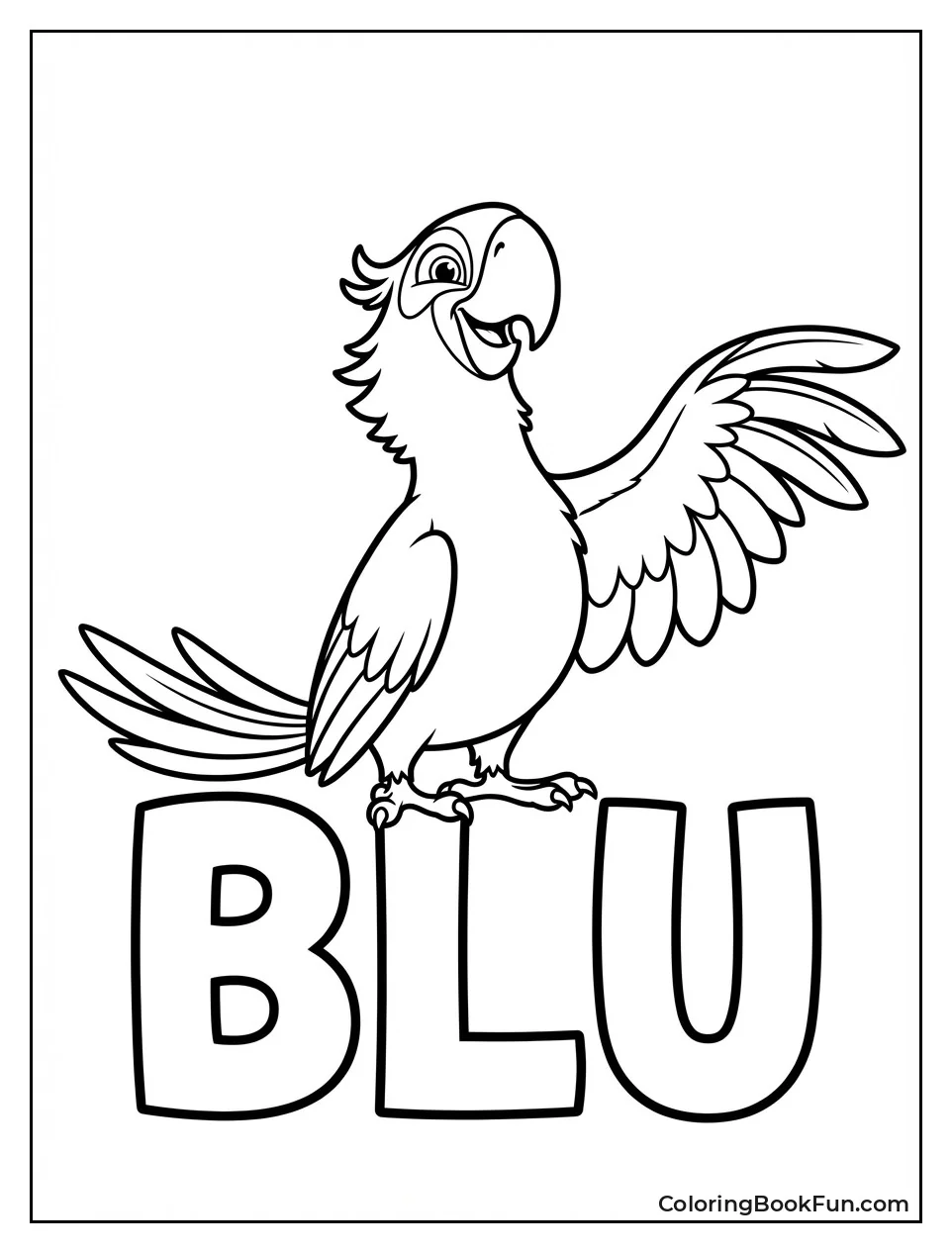 Smiling Blu with Open Wings