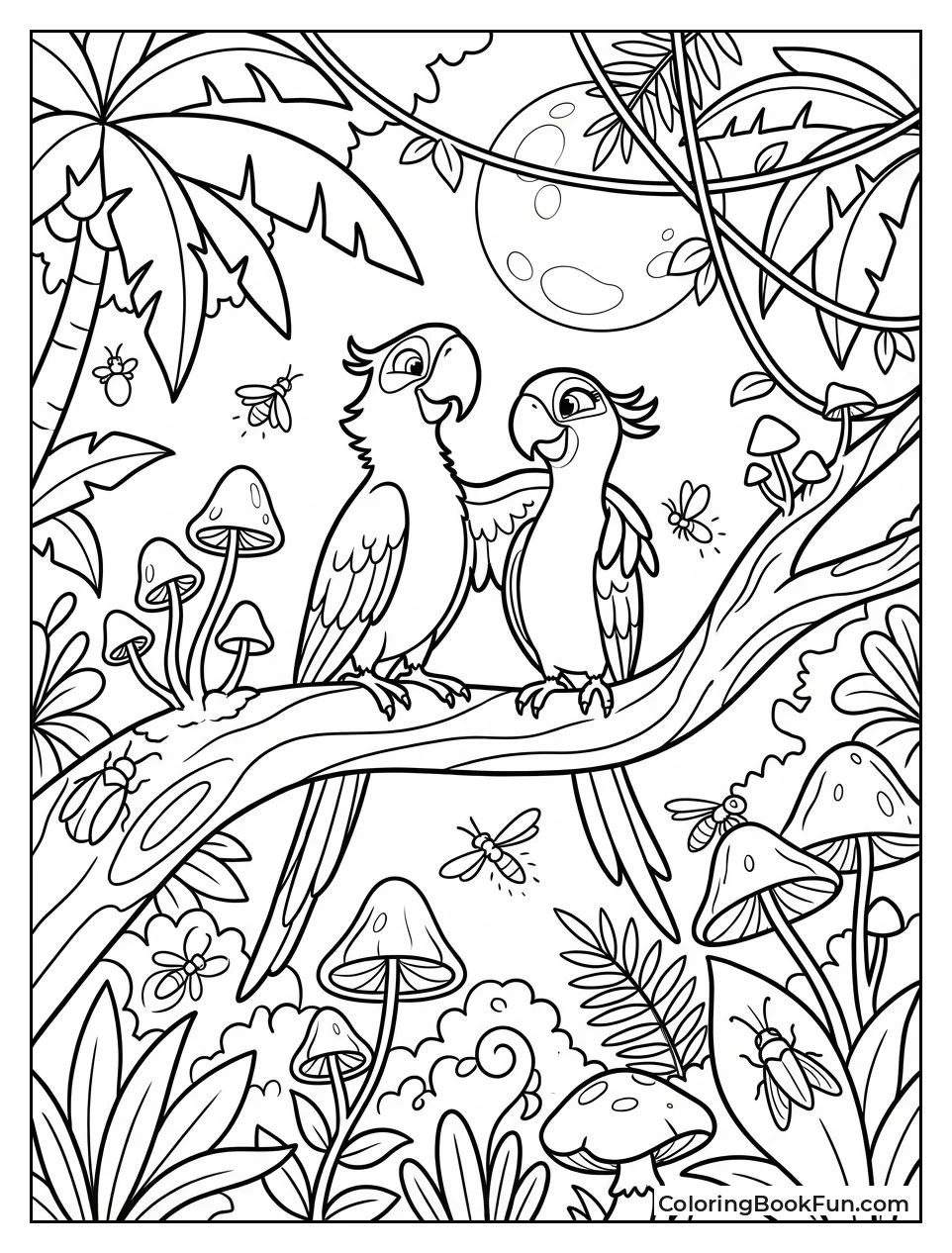 Glowing Jungle Night Scene