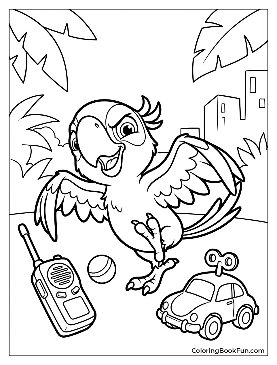 Playful Tiago Bounces with Toys