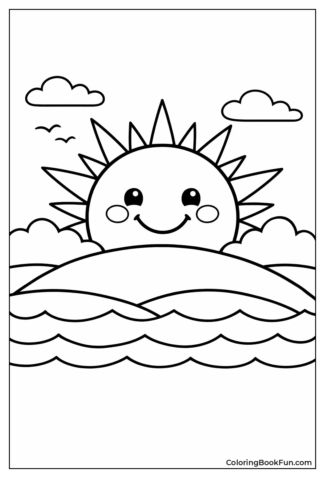 Rising Sun Extending Rays