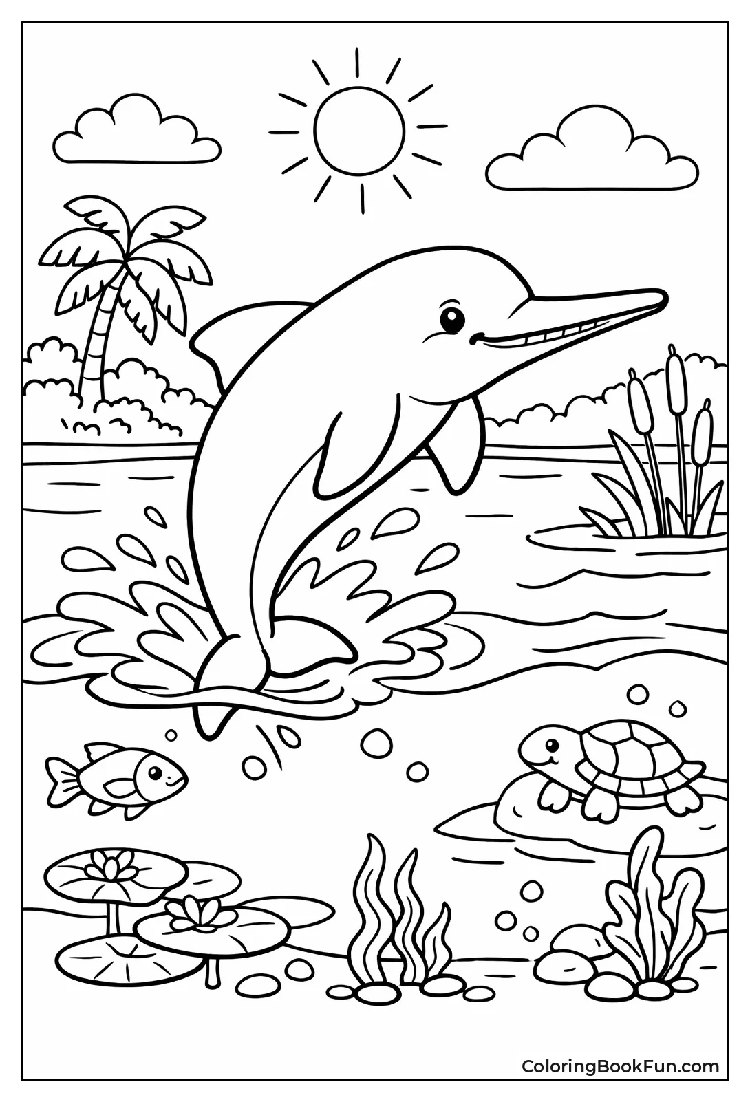 Pink River Dolphin Swimming