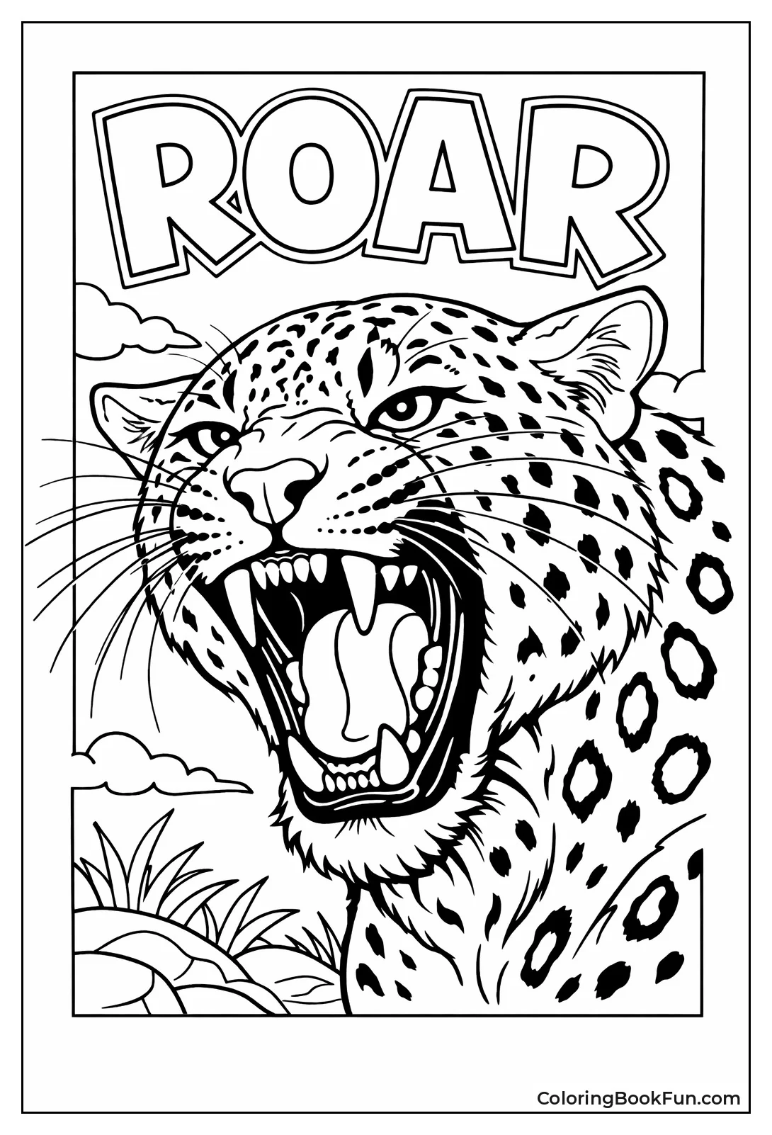 Roaring Leopard Open Mouth