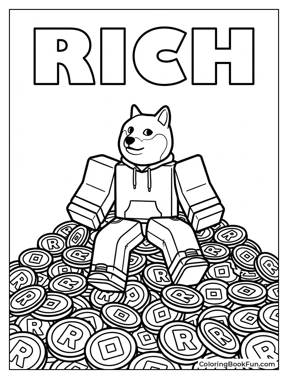 Doge Sits on Coins