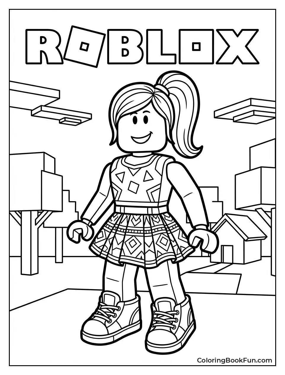 Girl Smiles with Ponytail