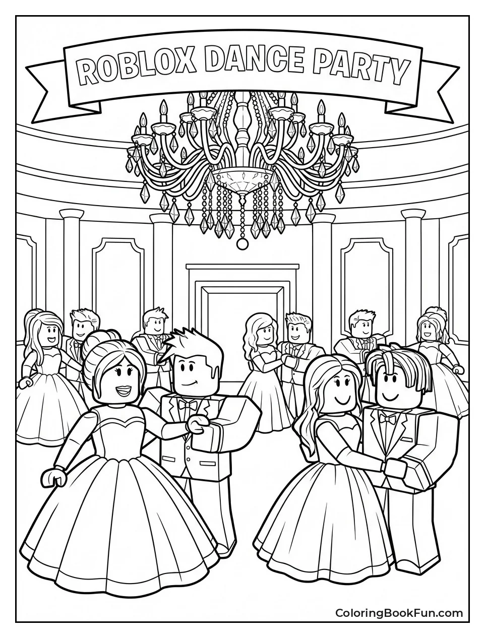 Dancers Spin under Chandelier