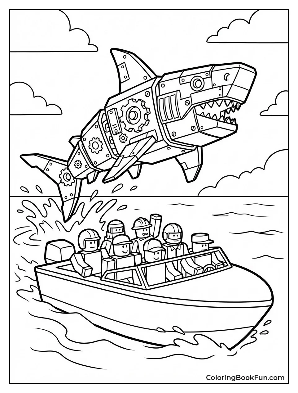 Shark Jumps Behind Speedboat