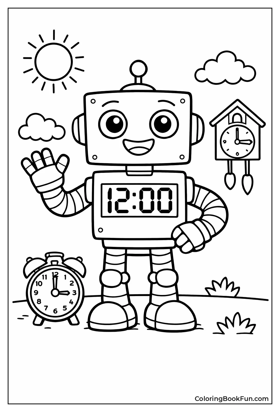 Robot Shows Digital Time