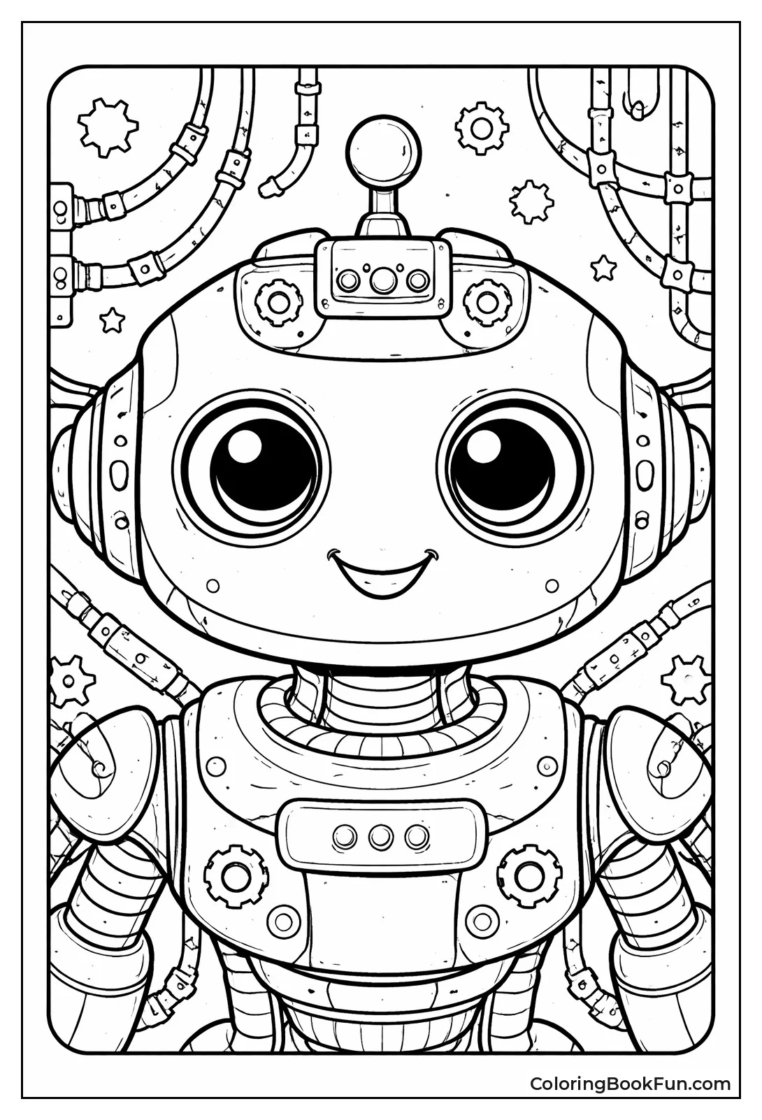 Friendly Robot Face Closeup