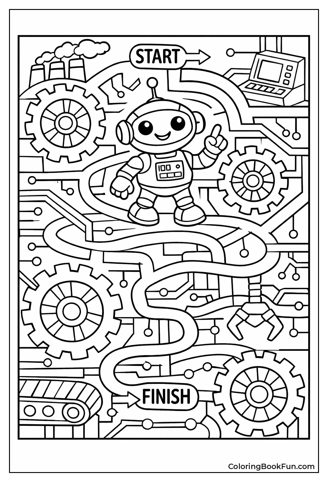 Robot Spins Gear Maze