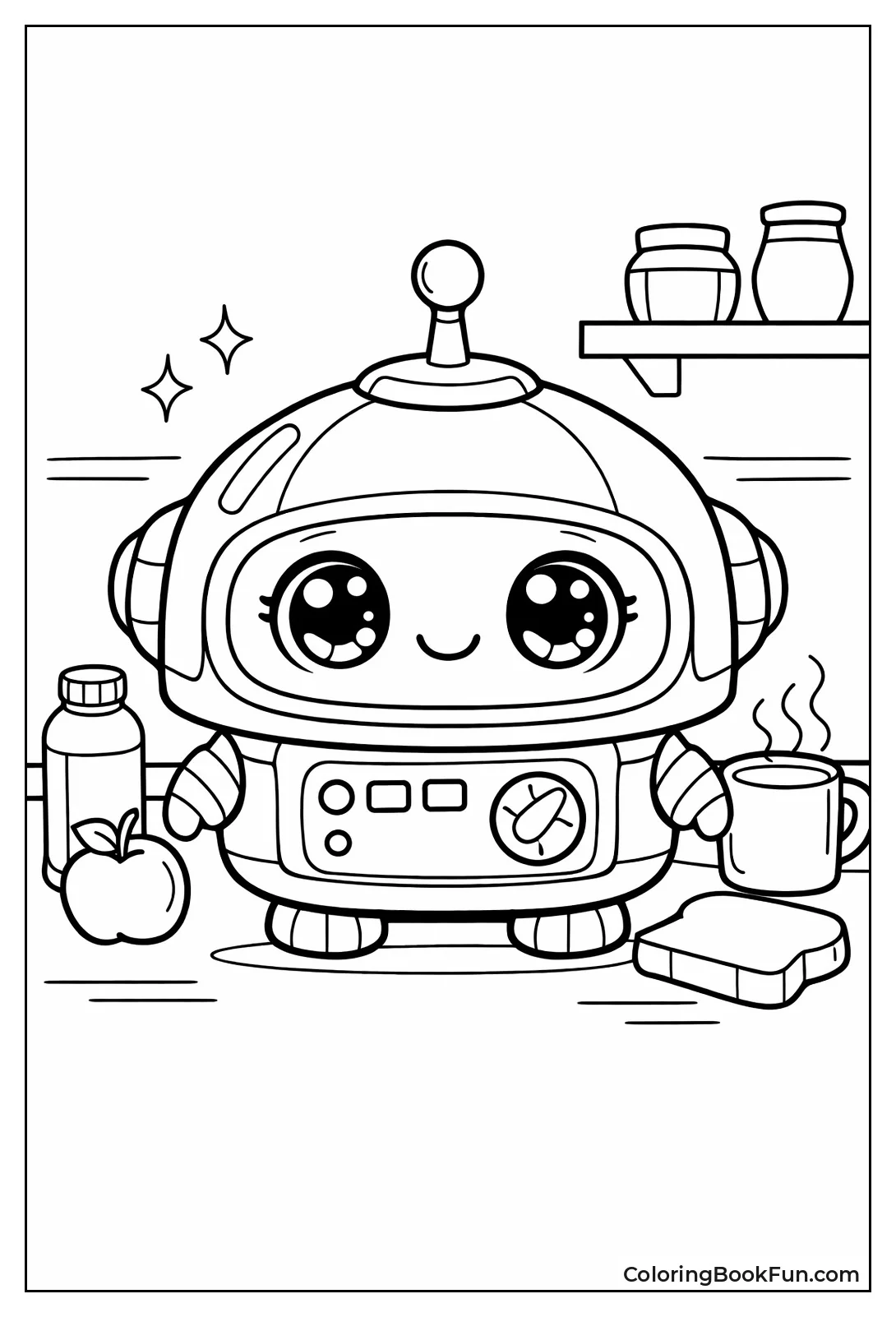 Cute Toaster Bot with Eyes