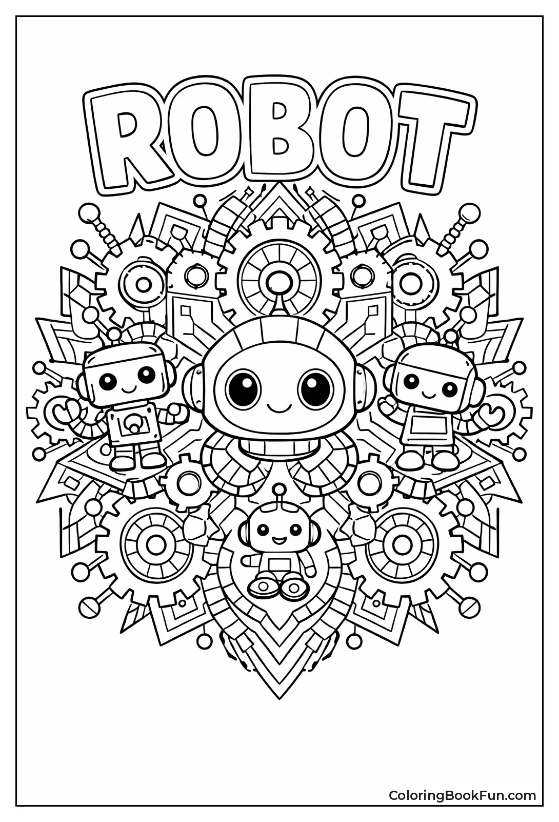 Robot Gear Mandala Design