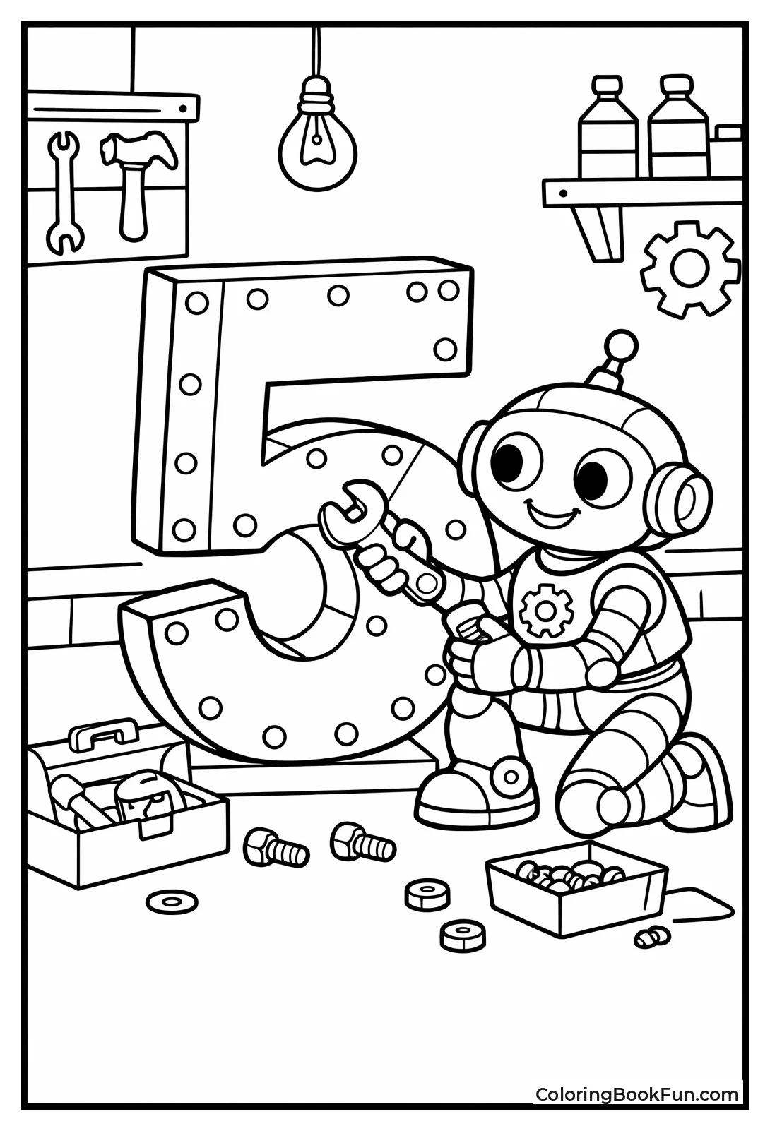 Robot Fixing Metal Numbers