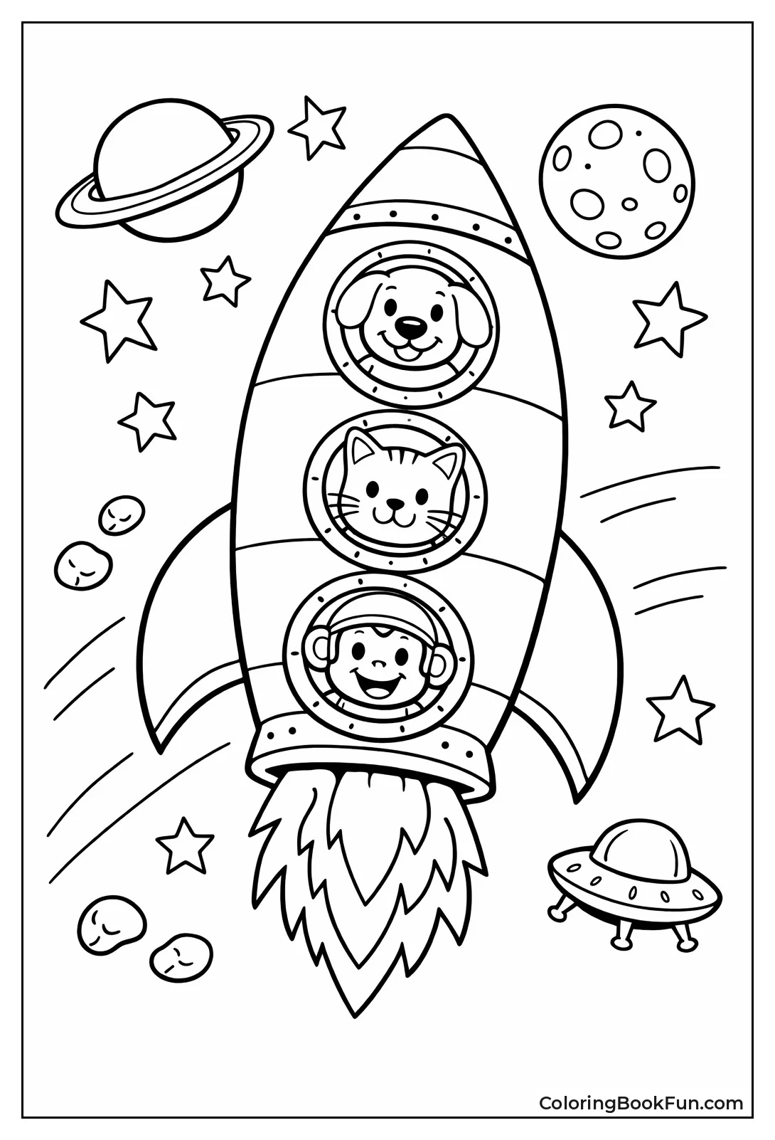 Animals Peek from Rocket