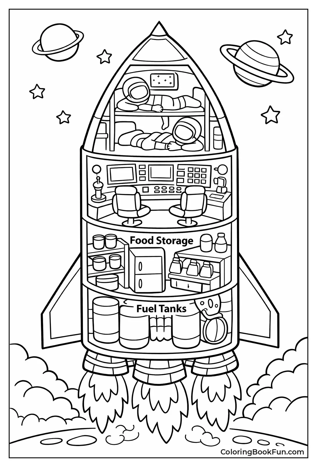 Rocket Cutaway Shows Inside