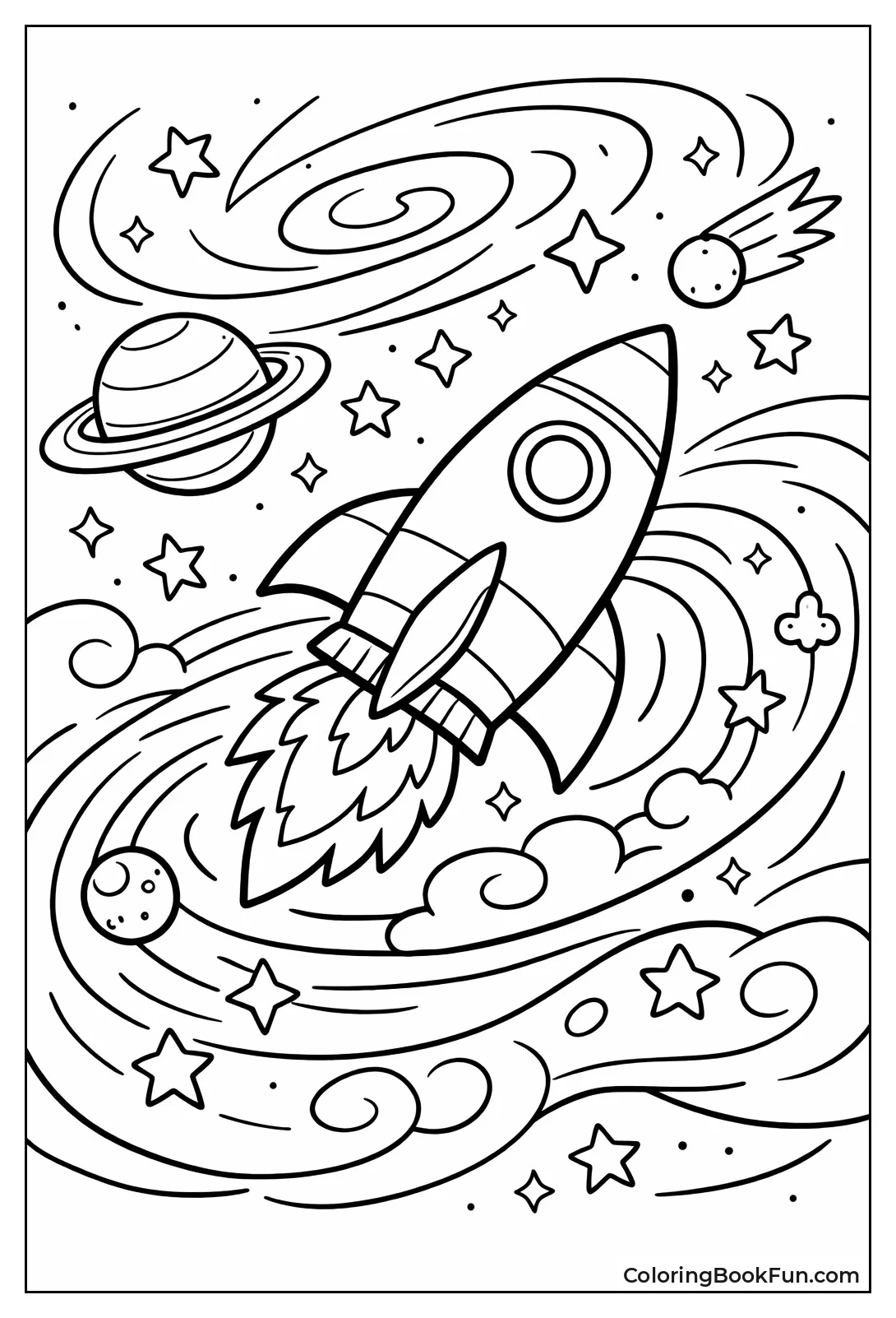 Rocket Flies through Nebula