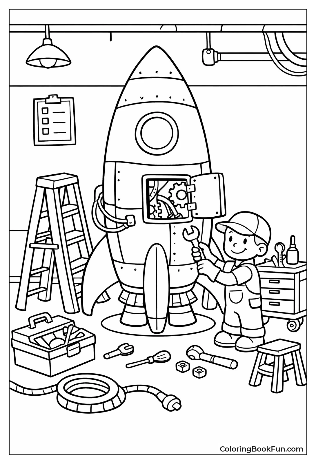 Mechanics Repair Rocket Bay