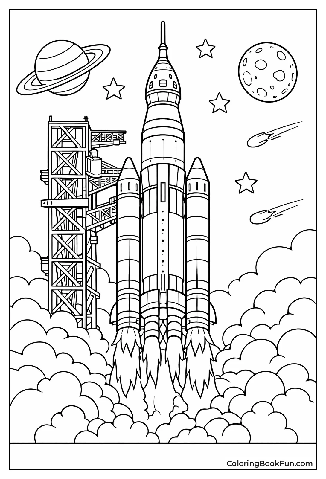Detailed SLS Rocket Gleams
