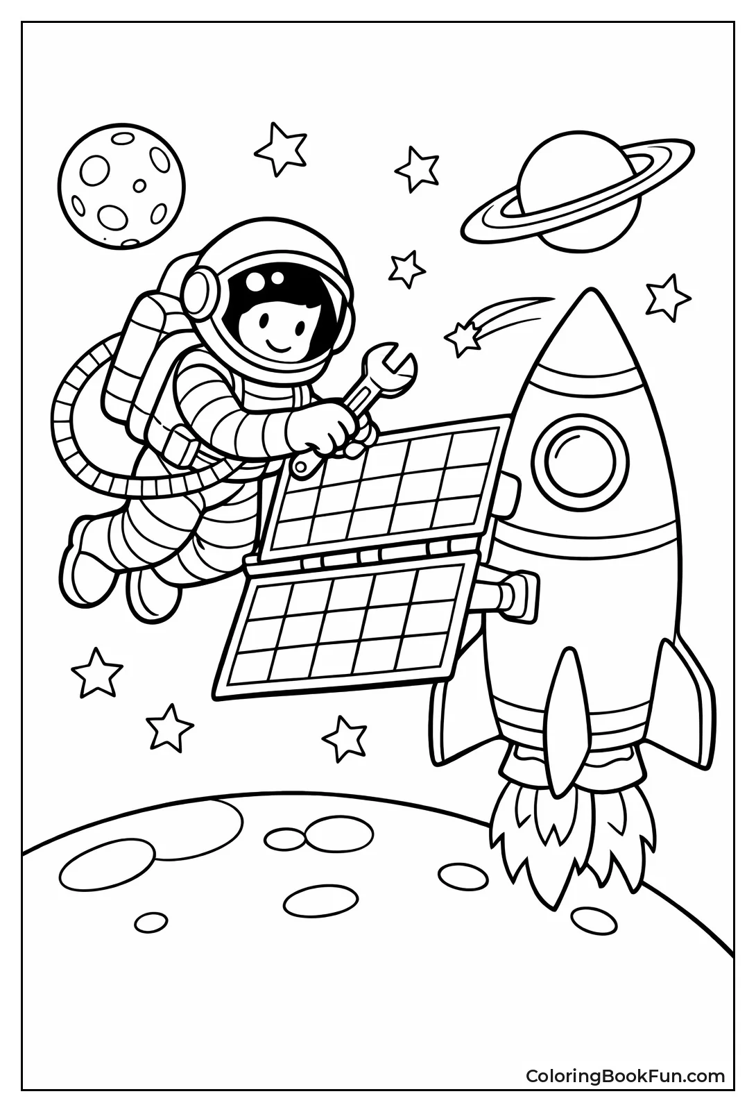 Astronaut Fixes Solar Panel