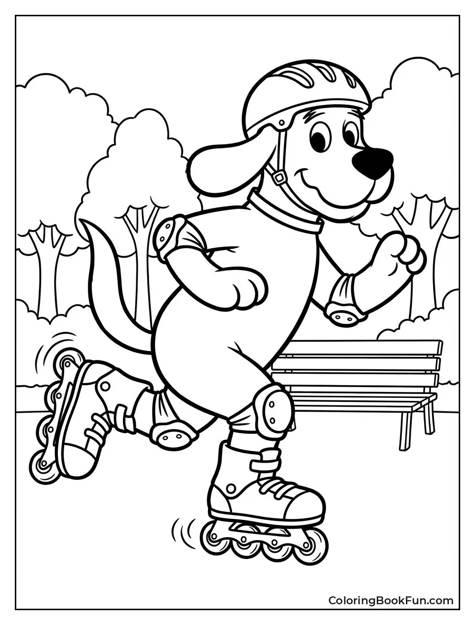 Clifford Rollerblading with Helmet