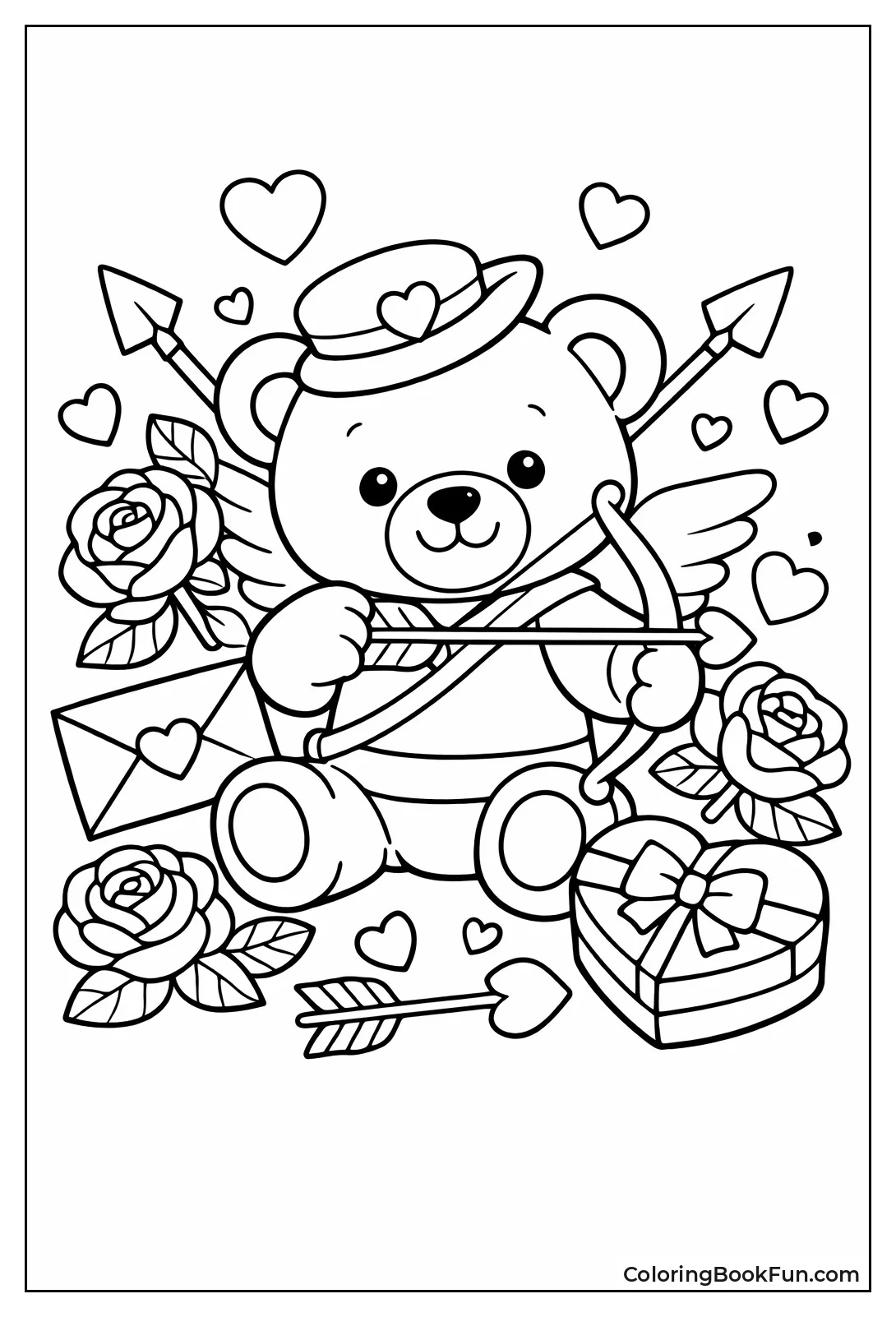 Romantic Teddy with Roses