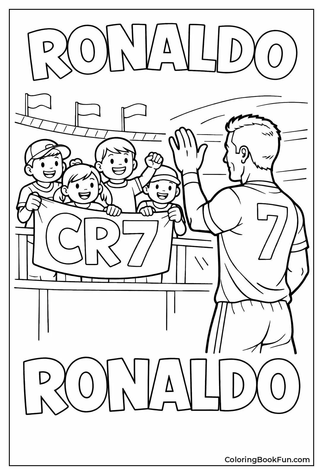 Kids Hold CR7 Banner