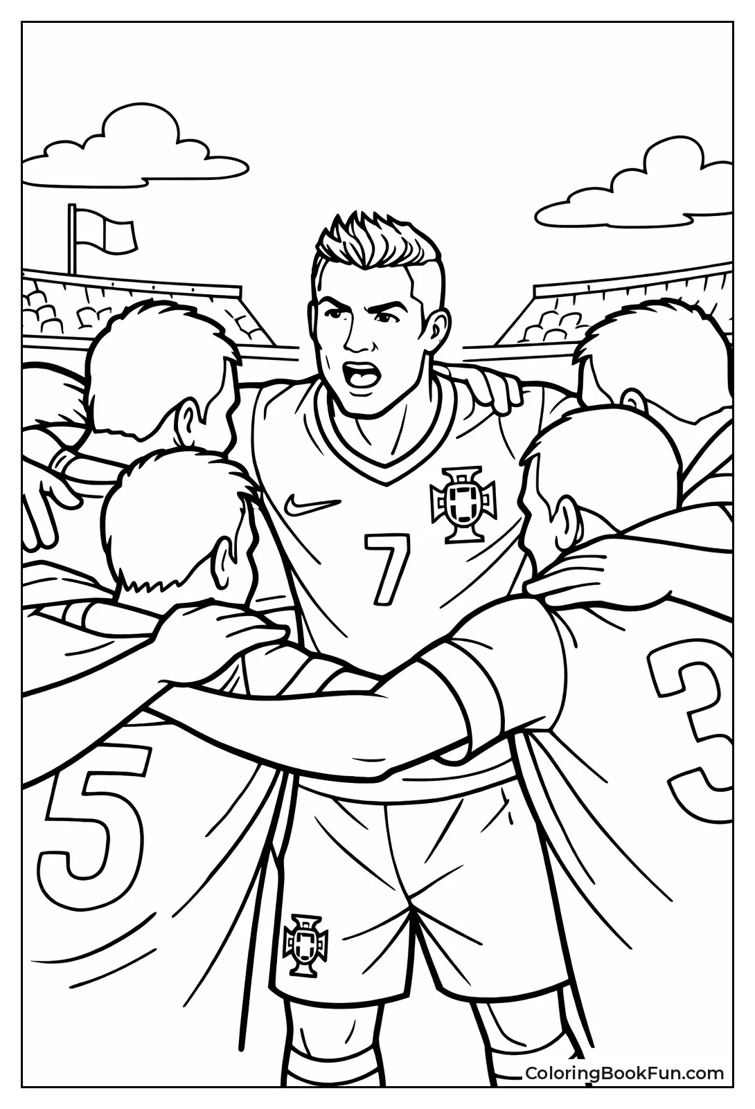 Ronaldo Leads Team Huddle