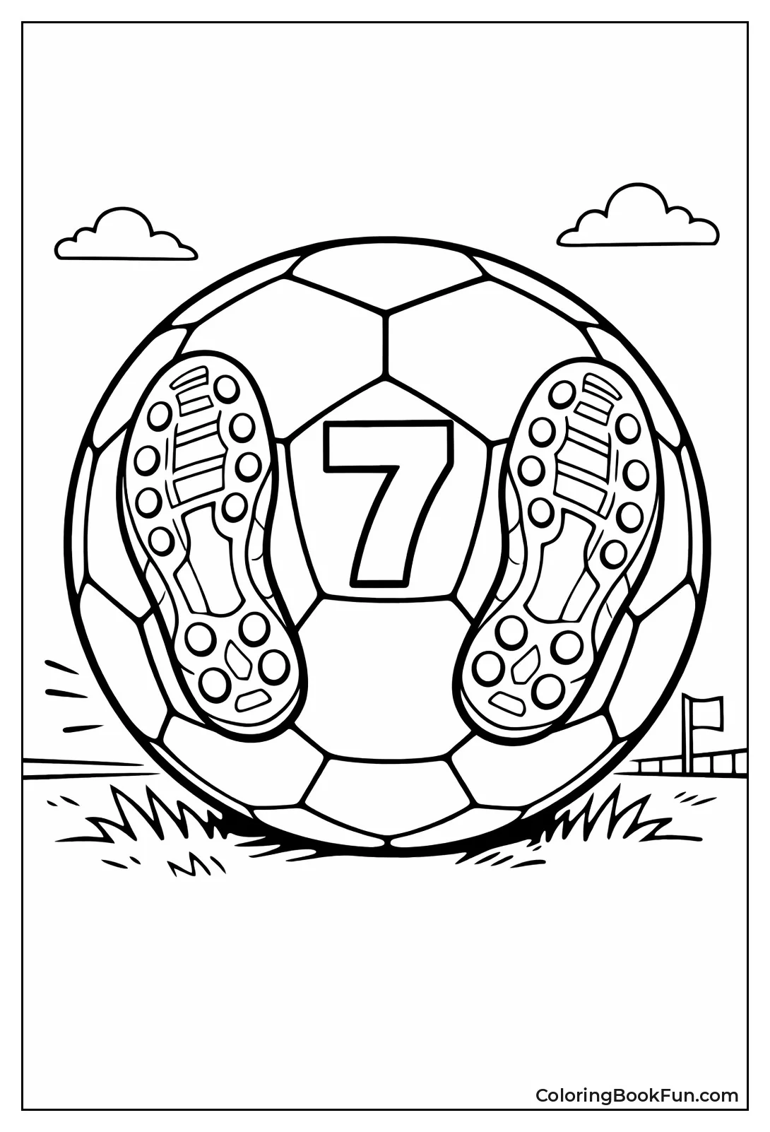 Soccer Ball with Footprints