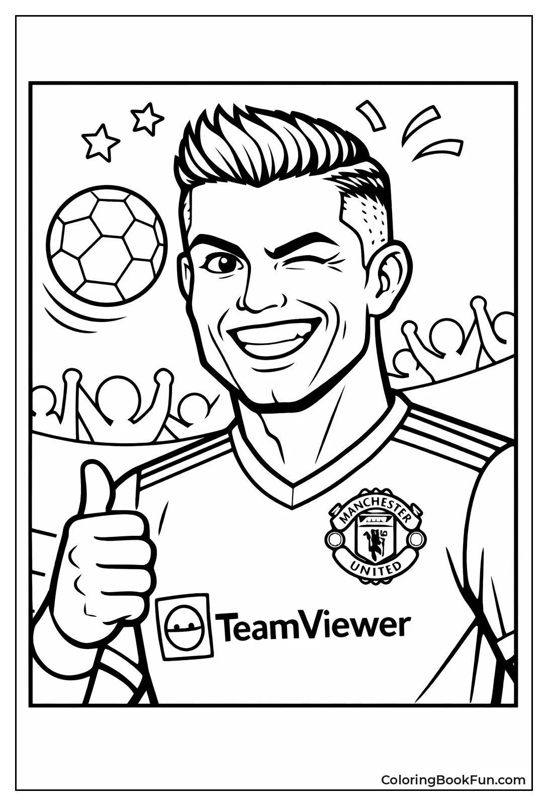 Winking Ronaldo in United Jersey