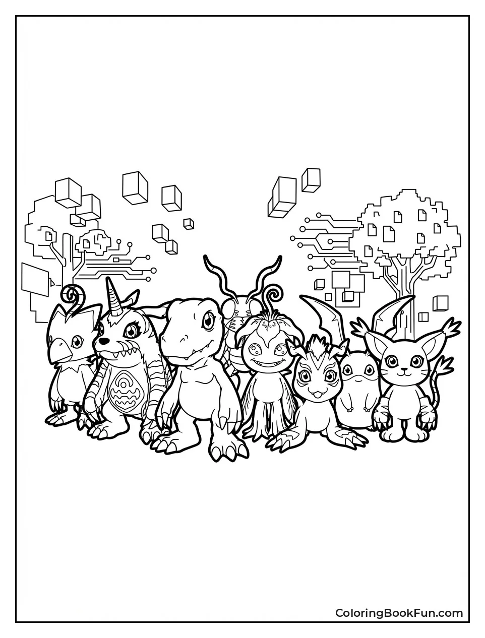 Rookie Digimon Standing Together