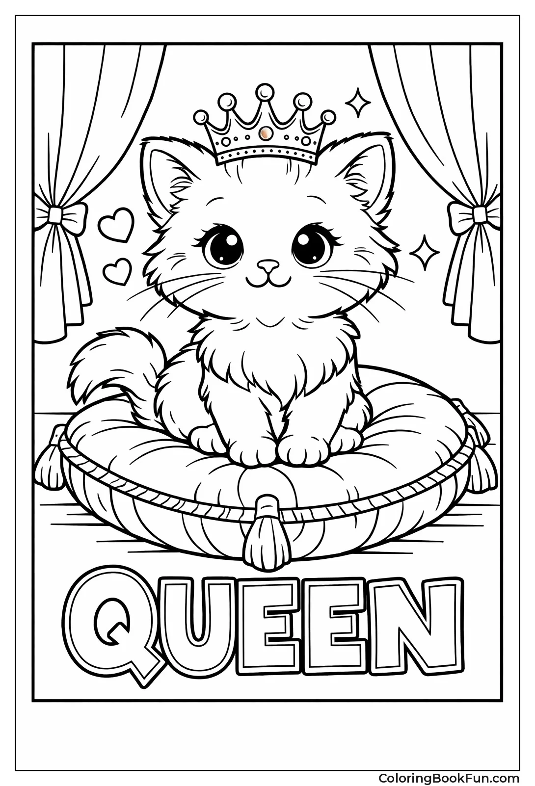 Royal Kitten on Throne