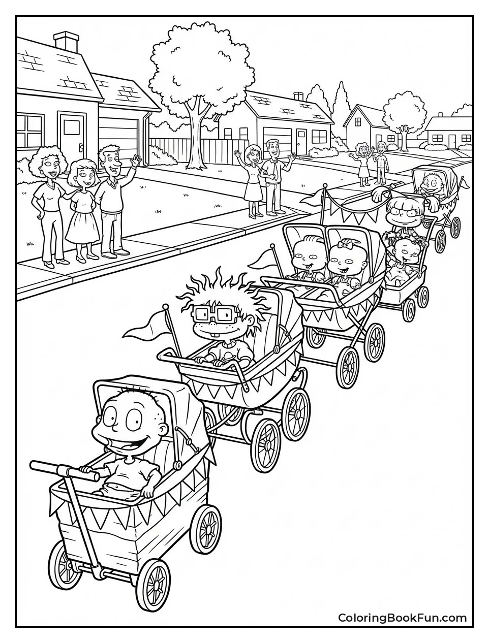 Strollers Parade down Street