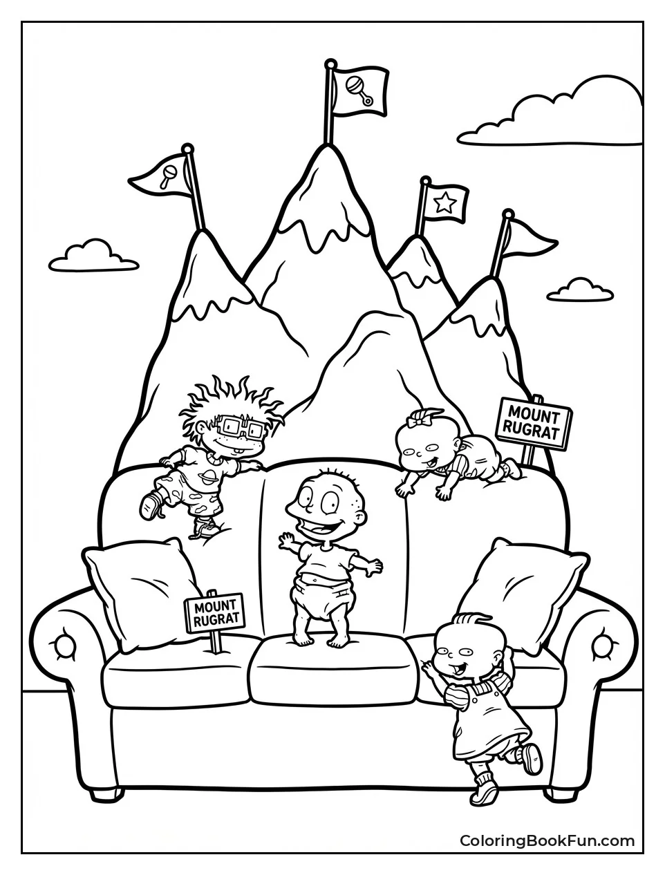 Babies Climb Couch Mountain