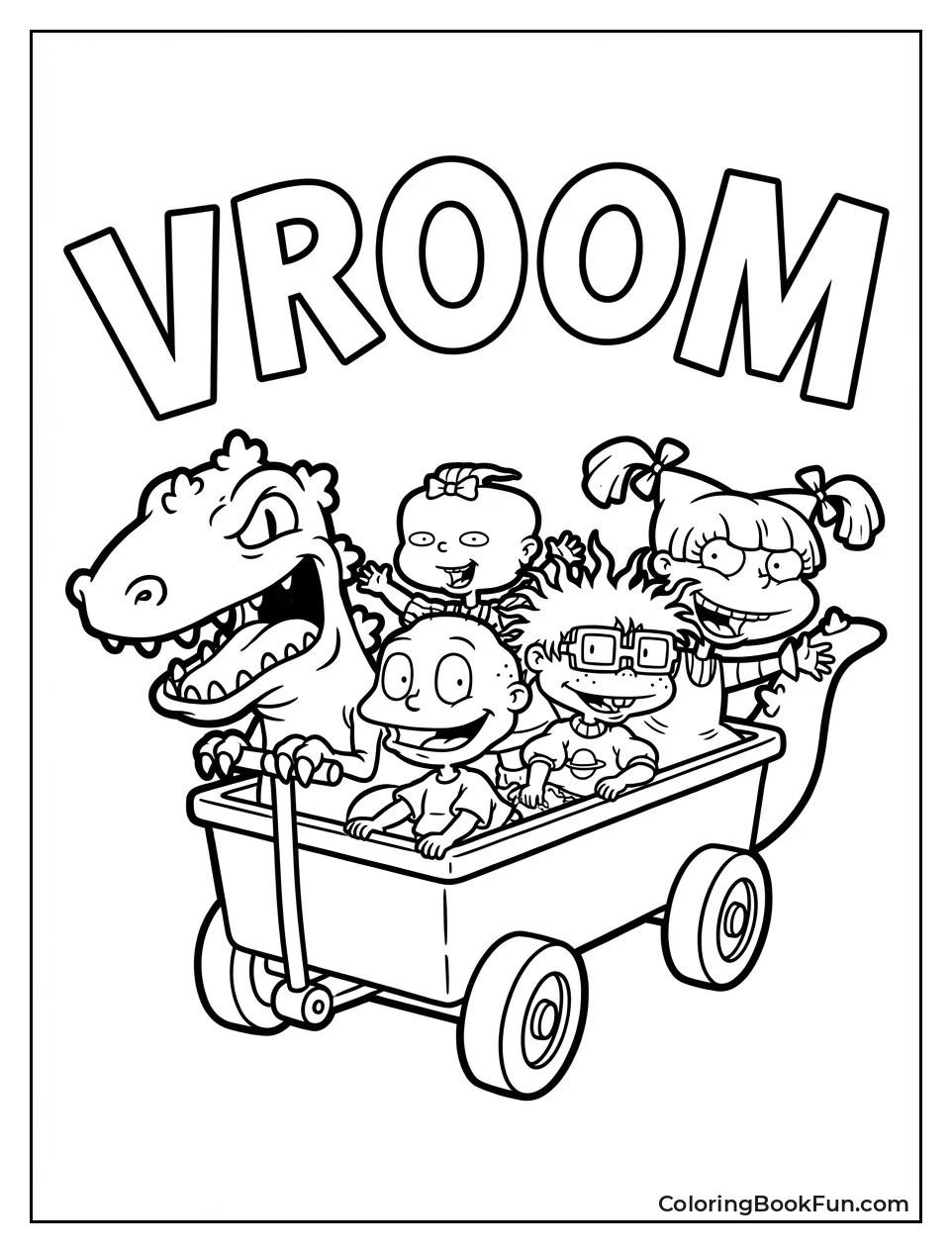 Babies Ride Reptar Wagon