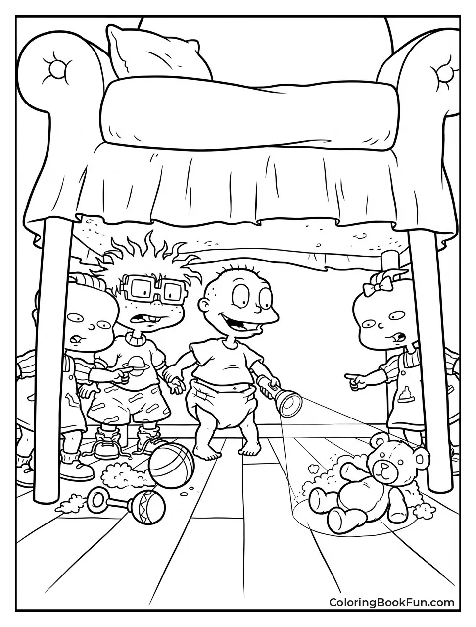 Babies Peek under Sofa