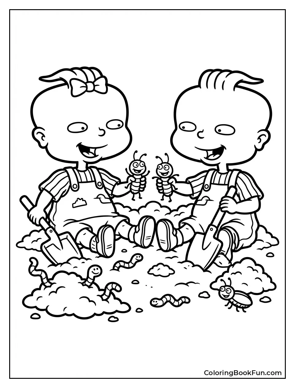 Phil and Lil Dig Worms