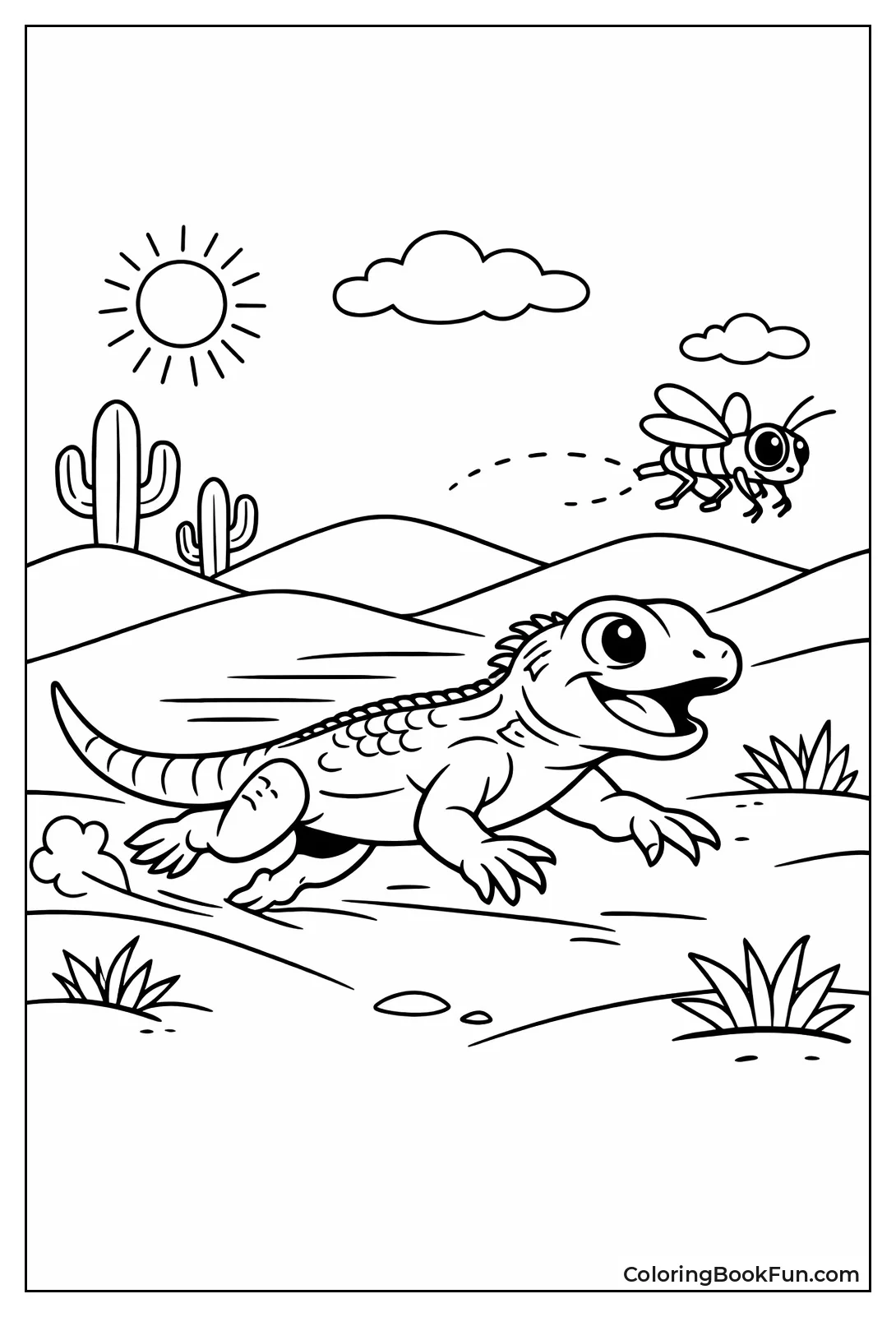 Lizard Runs across Sand