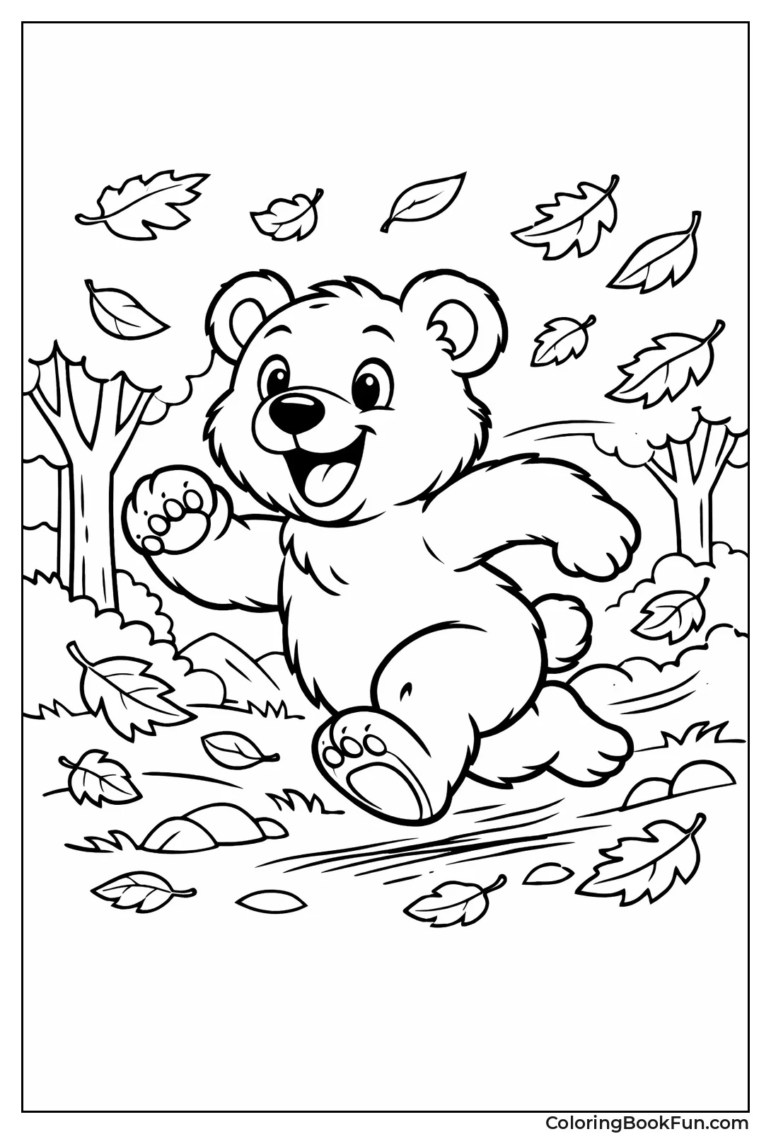 Bear Running through Forest