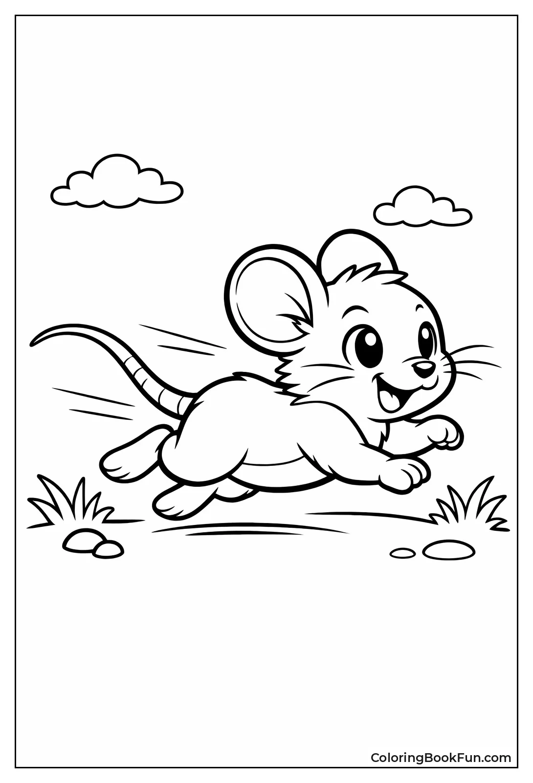 Mouse Running with Tail Extended