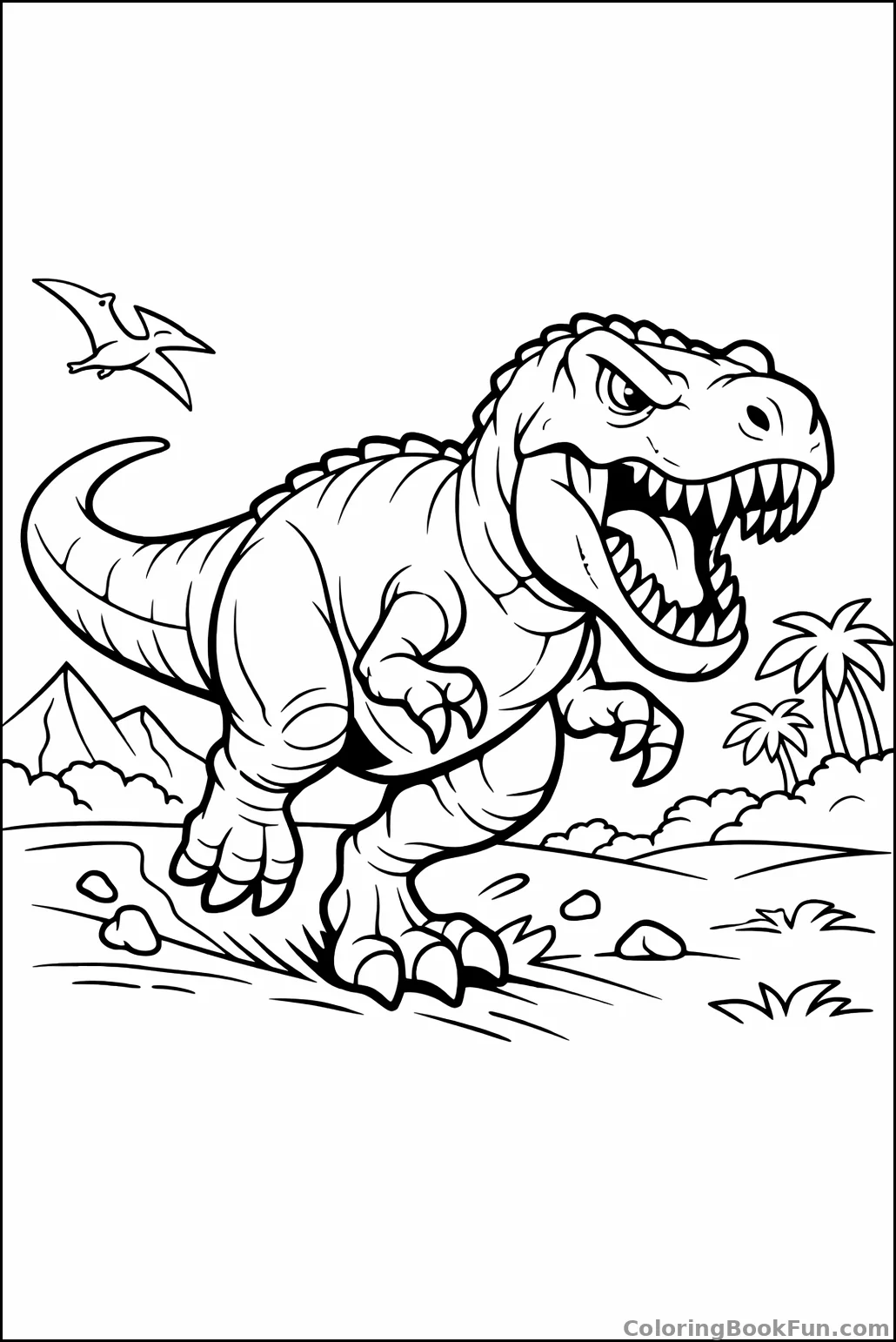 Running T-Rex Chases Prey