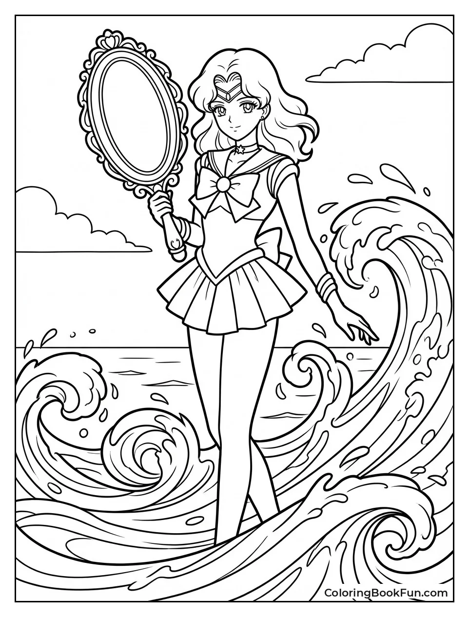 Sailor Neptune Controls Waves