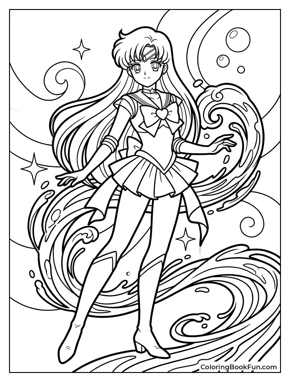 Super Sailor Mercury Swirls Water