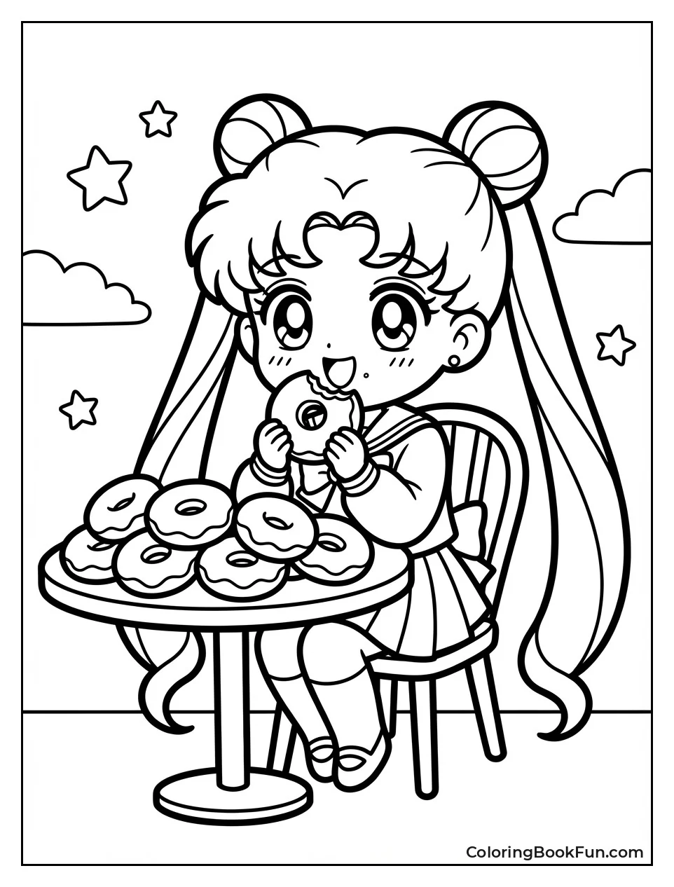 Usagi Eats Yummy Donuts