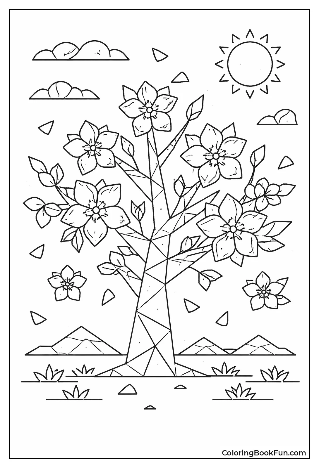 Geometric Sakura Art