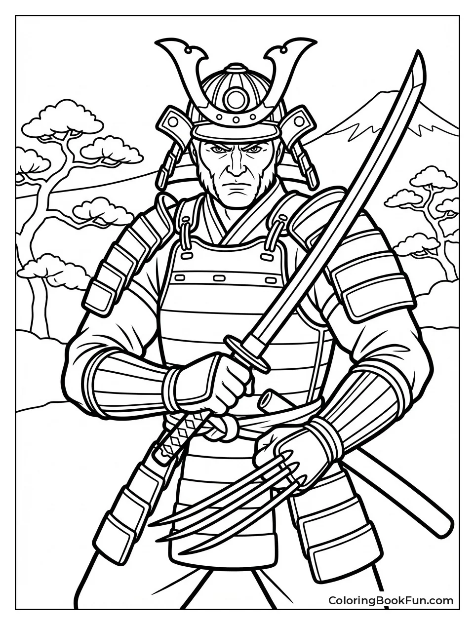 Samurai Wolverine Holds Katana