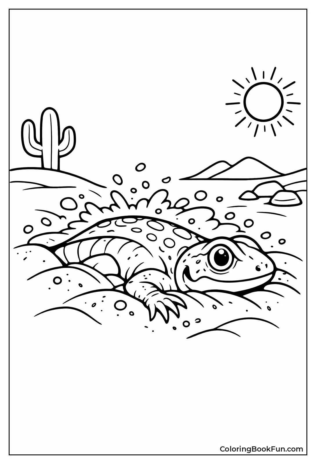 Lizard Dives into Sand