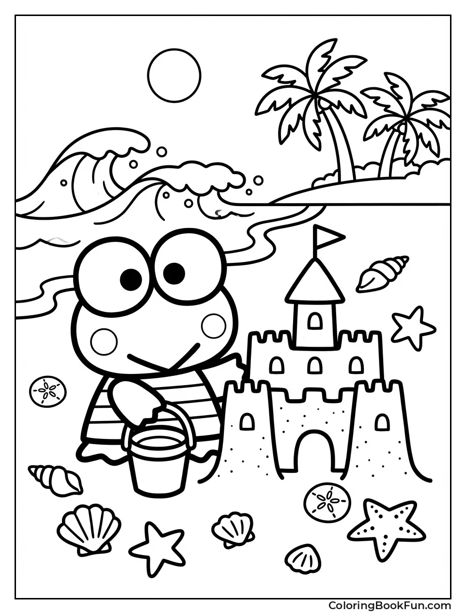 Keroppi Building Sandcastle